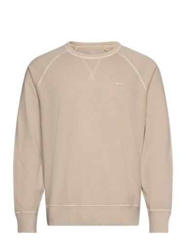 Sunfaded C-Neck Sweat Tops Sweatshirts & Hoodies Sweatshirts Beige GAN...