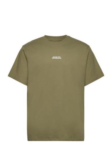 Cohen Brushed Tee Ss Tops T-Kortærmet Skjorte Green Clean Cut Copenhag...