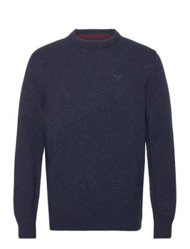 Barbour Tisbury Crew Tops Knitwear Round Necks Navy Barbour