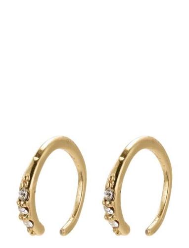 Abril Crystal Huggie Hoops Accessories Jewellery Earrings Hoops Gold P...