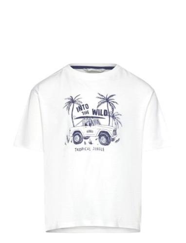 Surf Printed T-Shirt Tops T-Kortærmet Skjorte White Mango