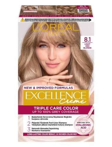 L'oréal Paris Excellence Color Cream Kit 8,1 Light Ash Blonde Beauty W...