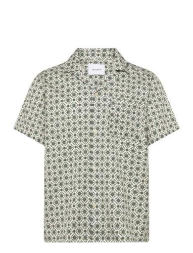 Tapestry Ss Shirt Tops Shirts Short-sleeved Green Les Deux