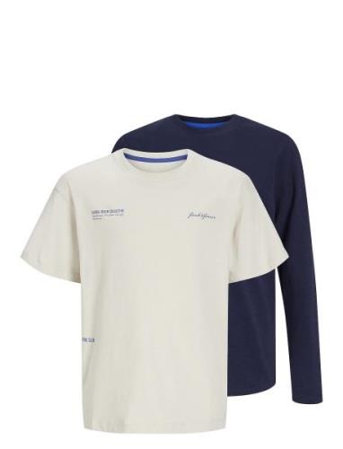 Jjgreat B2S Tee Ss Ls 2Pk Mp Jnr Tops T-Kortærmet Skjorte Multi/patter...