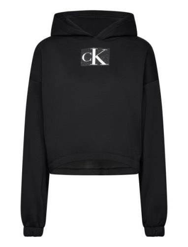 Sequin Hoodie Tops Sweatshirts & Hoodies Hoodies Black Calvin Klein Je...