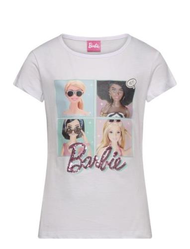 Tshirt Tops T-Kortærmet Skjorte White Barbie