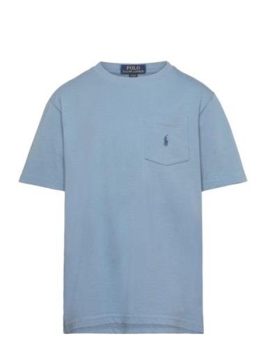 Cotton Jersey Pocket Tee Tops T-Kortærmet Skjorte Blue Ralph Lauren Ki...