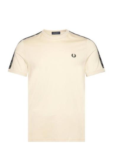 C Tape Ringer T-Shirt Tops T-Kortærmet Skjorte Cream Fred Perry