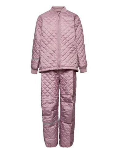 Basic Thermal Set -Solid Outerwear Thermo Outerwear Thermo Sets Pink C...