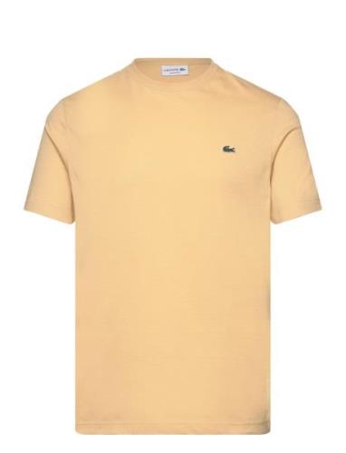 Tee-Shirt&Turtle Neck Tops T-Kortærmet Skjorte Yellow Lacoste