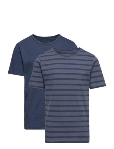 Basic 32 -T-Shirt Ss  Tops T-Kortærmet Skjorte Blue Minymo