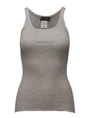 Rwbelle U-Neck Strap Elastic Top Tops T-shirts & Tops Sleeveless Grey ...