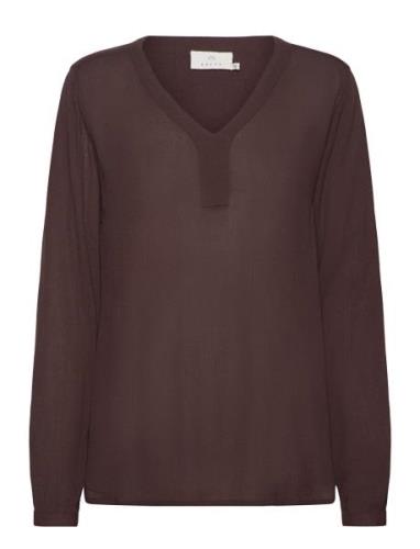 Amber Blouse Ls Tops Blouses Long-sleeved Brown Kaffe