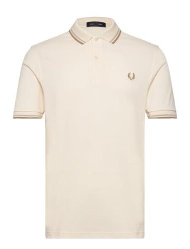 Twin Tipped Fp Shirt Tops Polos Short-sleeved Cream Fred Perry