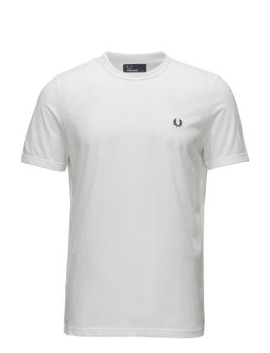 Ringer T-Shirt Tops T-Kortærmet Skjorte White Fred Perry