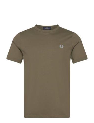 Ringer T-Shirt Tops T-Kortærmet Skjorte Green Fred Perry