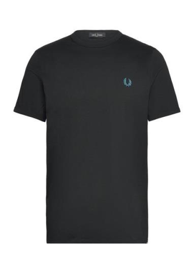 Ringer T-Shirt Tops T-Kortærmet Skjorte Black Fred Perry