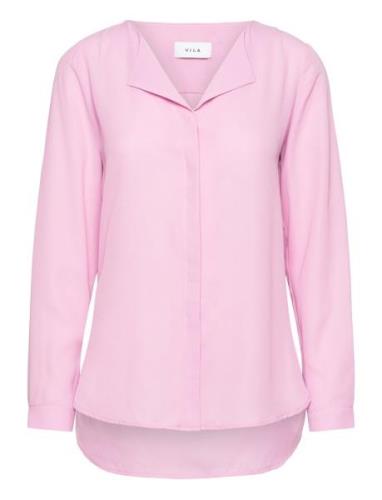 Vilucy L/S Shirt - Noos Tops Blouses Long-sleeved Pink Vila