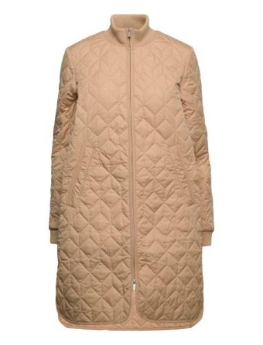 Padded Quilt Coat Quiltet Jakke Beige Ilse Jacobsen