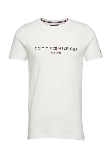 Core Tommy Logo Tee Tops T-Kortærmet Skjorte White Tommy Hilfiger