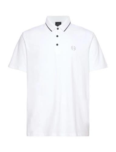 Man Jersey Polo Shirt Tops Polos Short-sleeved White Armani Exchange