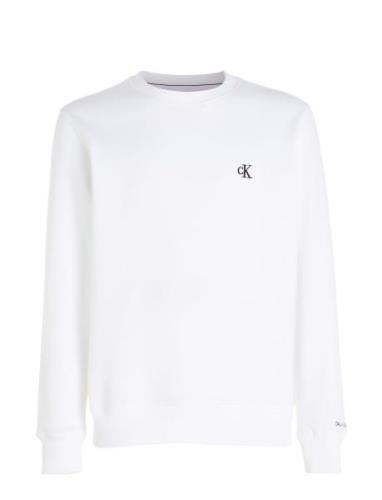 Ck Essential Reg Cn Tops Sweatshirts & Hoodies Sweatshirts White Calvi...