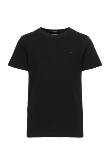 Boys Basic Cn Knit S/S Tops T-Kortærmet Skjorte Black Tommy Hilfiger