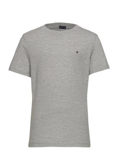 Boys Basic Cn Knit S/S Tops T-Kortærmet Skjorte Grey Tommy Hilfiger