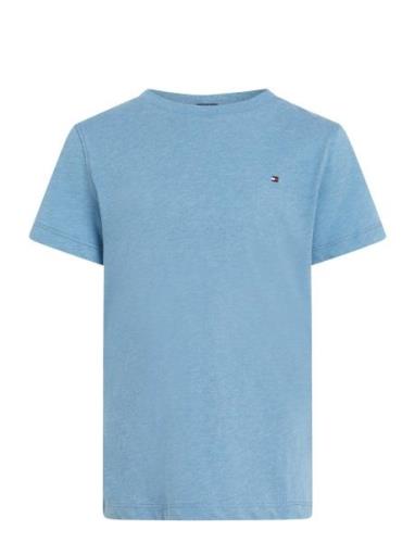 Boys Basic Cn Knit S/S Tops T-Kortærmet Skjorte Blue Tommy Hilfiger