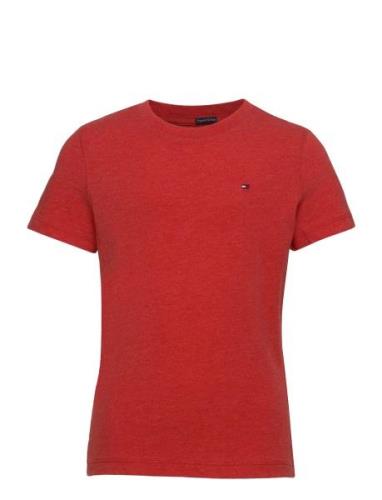 Boys Basic Cn Knit S/S Tops T-Kortærmet Skjorte Red Tommy Hilfiger