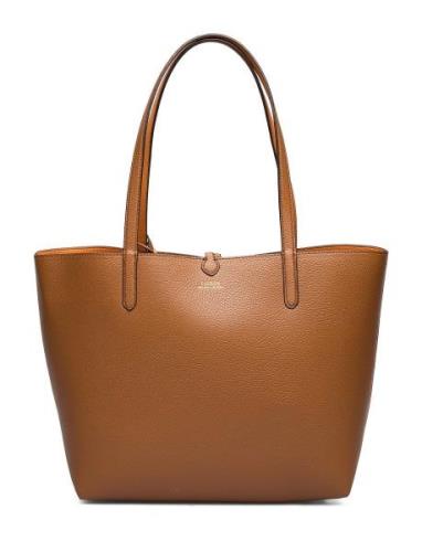 Faux-Leather Print Reversible Tote Shopper Taske Brown Lauren Ralph La...