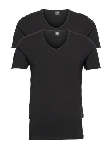 Jbs 2-Pack T-Shirt V-Neck Gots Tops T-Kortærmet Skjorte Black JBS