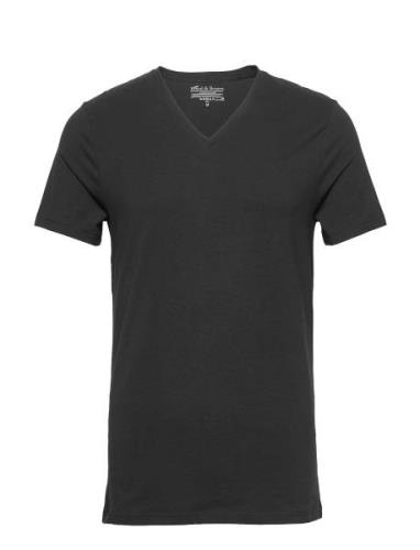 V-Neck T-Shirt Tops T-Kortærmet Skjorte Black Bread & Boxers