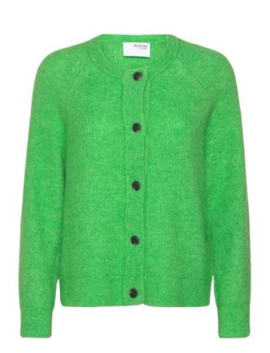 Slflulu Ls Knit Short Cardigan B Noos Tops Knitwear Cardigans Green Se...