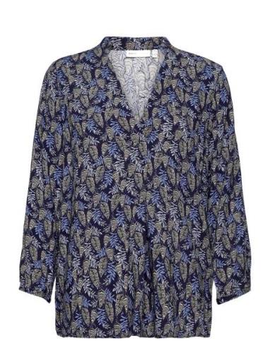 Viksaiw Blouse Tops Blouses Long-sleeved Blue InWear