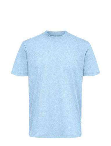 Slhcolman Ss O-Neck Tee Noos Tops T-Kortærmet Skjorte Blue Selected Ho...