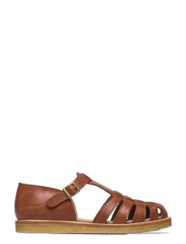 Sandals - Flat - Closed Toe - Op Flade Sandaler Brown ANGULUS