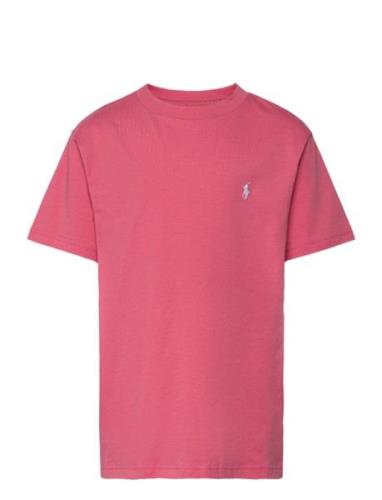 Cotton Jersey Crewneck Tee Tops T-Kortærmet Skjorte Pink Ralph Lauren ...