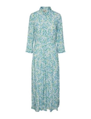 Yassavanna Long Shirt Dress S. Noos Maxikjole Festkjole Blue YAS