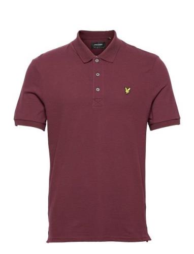 Plain Polo Shirt Tops Polos Short-sleeved Purple Lyle & Scott