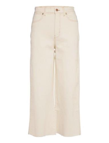 World Wide Cropped Bottoms Jeans Wide Cream Wrangler