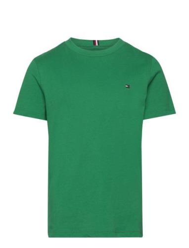 Essential Cotton Reg Tee S/S Tops T-Kortærmet Skjorte Green Tommy Hilf...