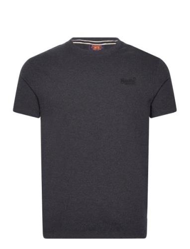 Essential Logo Emb Tee Tops T-Kortærmet Skjorte Black Superdry