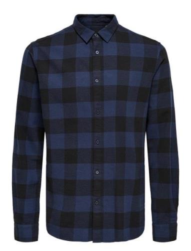 Onsgudmund Ls Checked Shirt Noos Tops Shirts Casual Blue ONLY & SONS