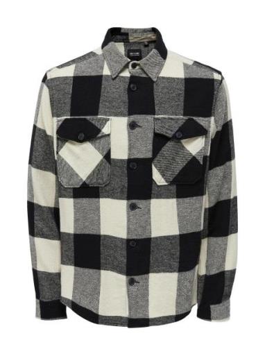 Onsmilo Ls Check Overshirt Noos Tops Overshirts Black ONLY & SONS