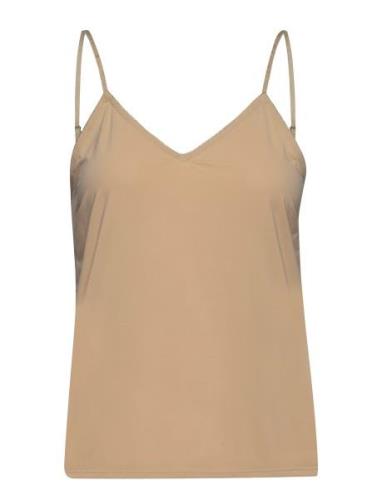 Melanie Slip Top Tops T-shirts & Tops Sleeveless Beige Notes Du Nord