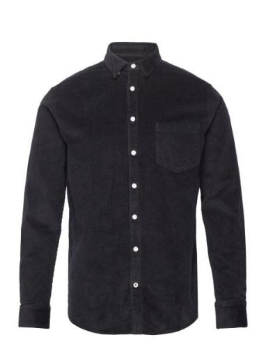 Johan Corduroy Shirt Tops Shirts Casual Black Kronstadt