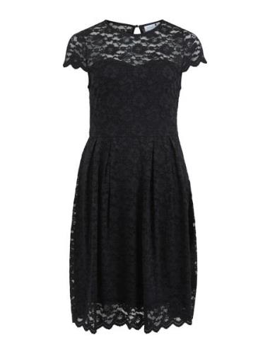 Vikalila Capsleeve Lace Dress Knælang Kjole Black Vila