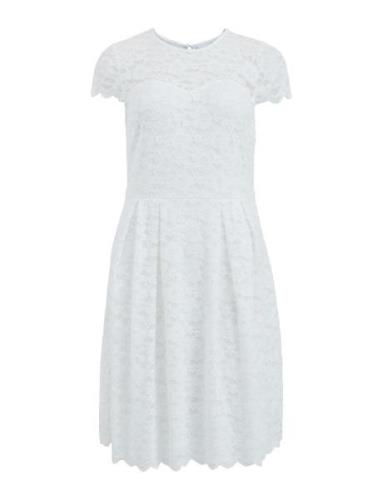 Vikalila Capsleeve Lace Dress - Noos Knælang Kjole White Vila