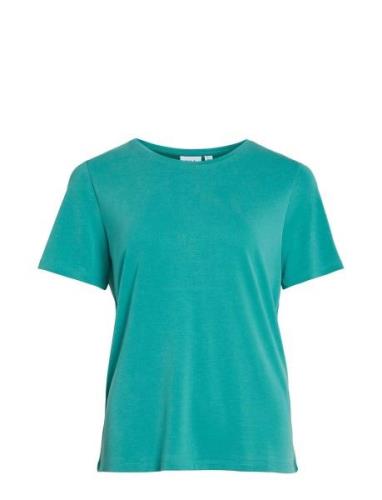 Vimodala O-Neck S/S Top/Su Tops T-shirts & Tops Short-sleeved Green Vi...